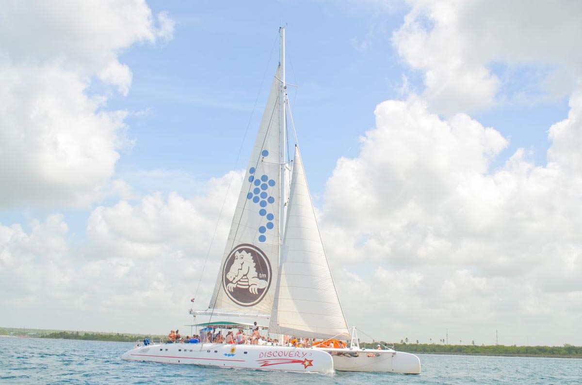 enjoy a trip on the deluxe Discovery Catamaran as part of your Punta Cana experience