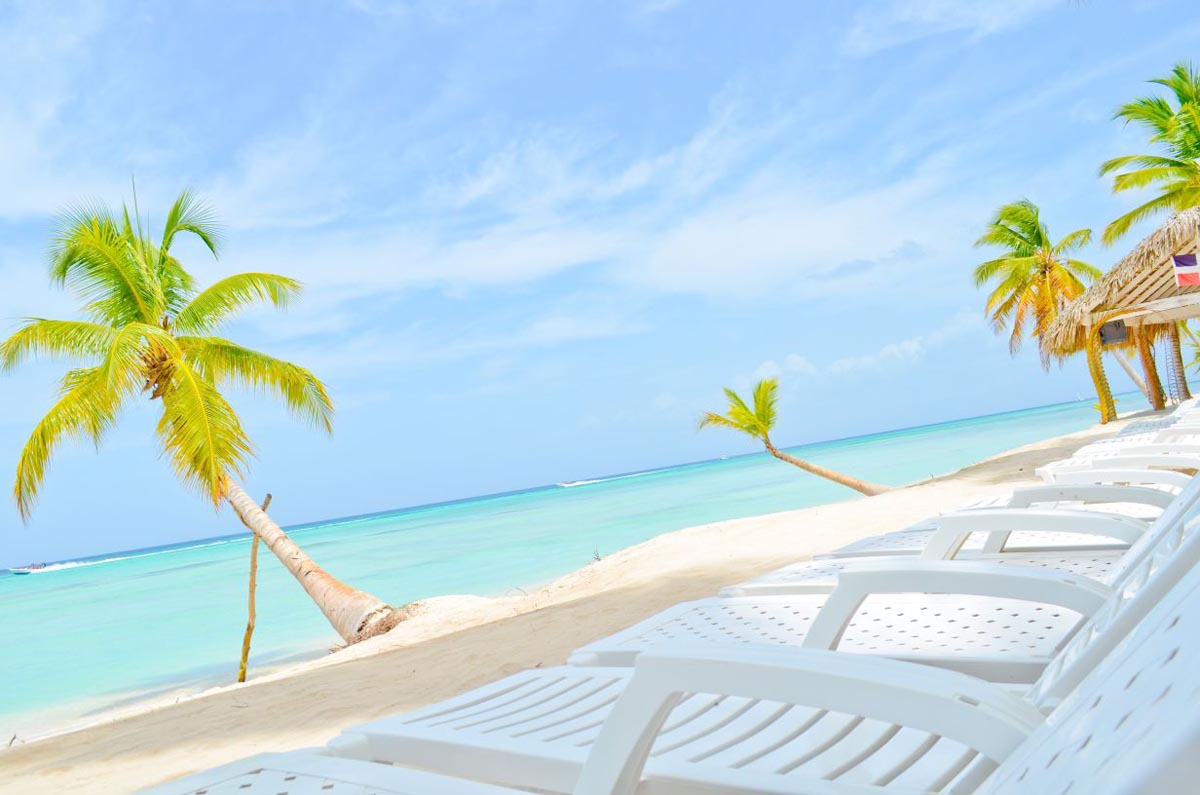 Saona Island Beaches with blue skies and pristine waters